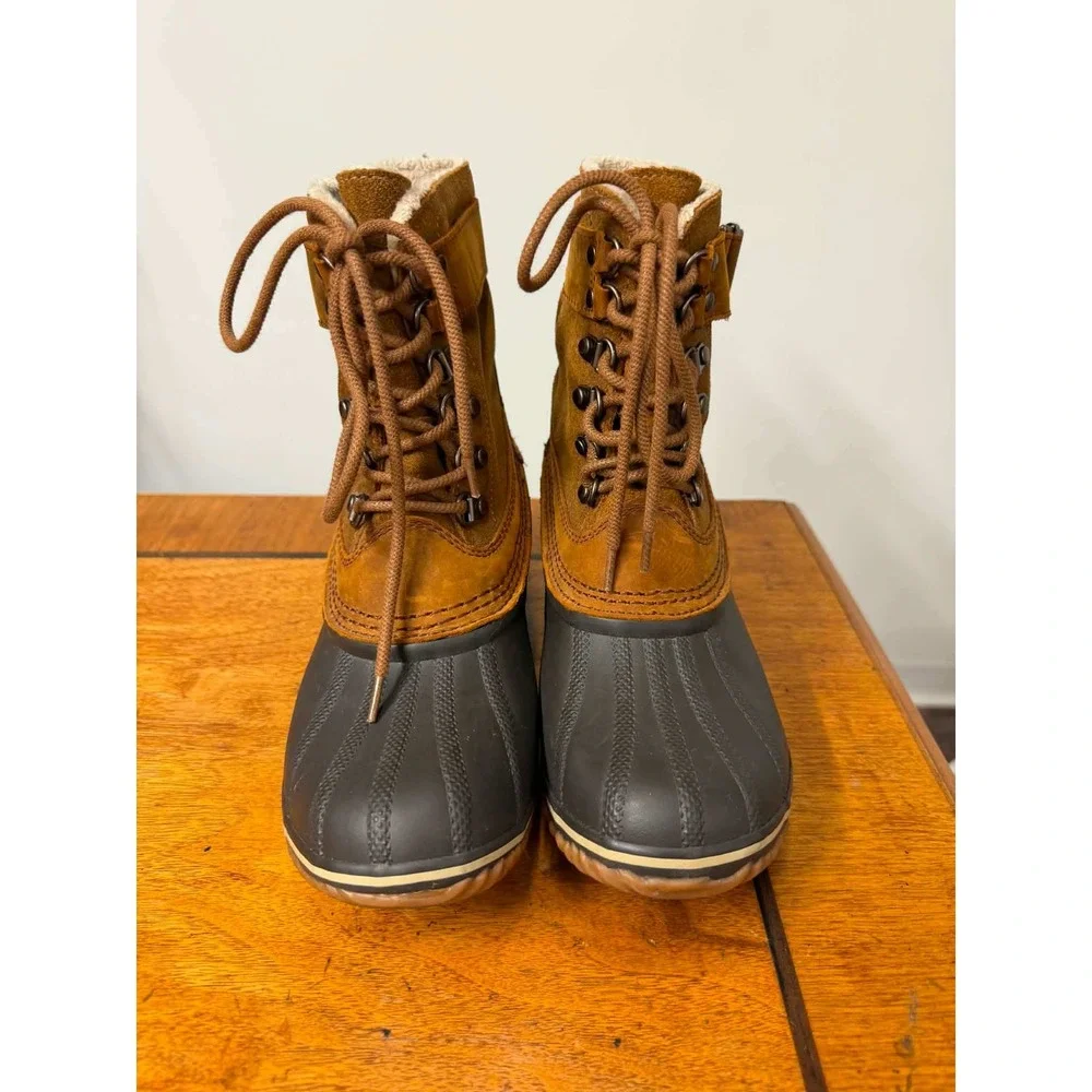 Sorel Slimpack II Lace Waterproof Winter Duck Boots Brown NL2125-286 Womens 7